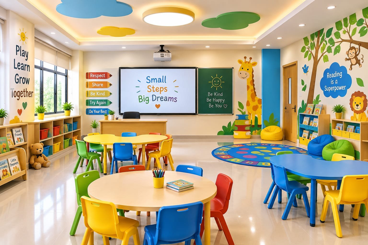 Colourful primary classroom